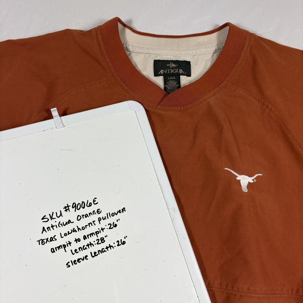 Antigua Texas Longhorns Pullover Men Size L Burnt Orange V-Neck Embroidered Logo - Picture 9 of 9